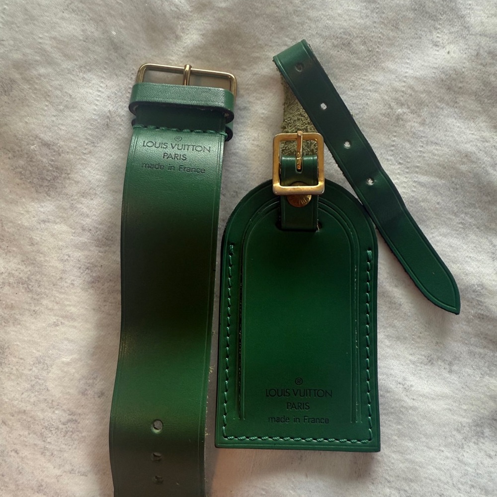 LOUIS VUITTON LEATHER LUGGAGE TAG & POIGNET - Picture 3 of 3